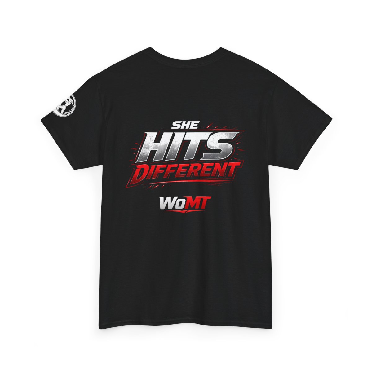 WoMT She Hits Different Tee — Back